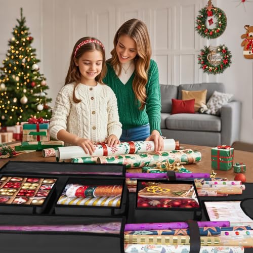 Hanging Wrapping Paper Organizer Storage, Over Door Gift - Image 3