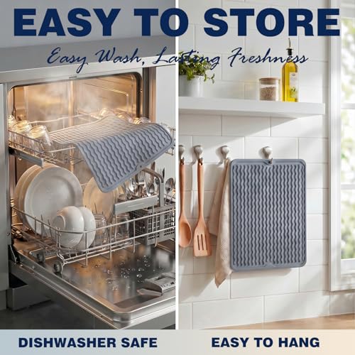 2 Pack Caketime Silicone Dish Drying Mat for Kitchen - Image 7