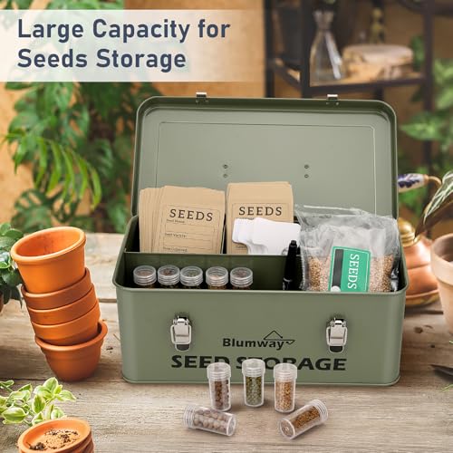 Seed Storage Organizer, Metal Seed Saving Box with Lid - Image 5