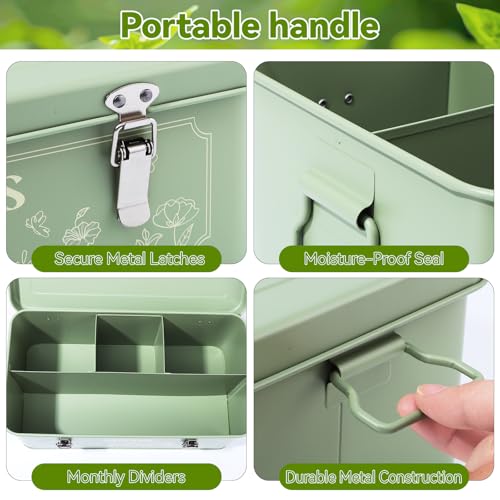 Pimoys Metal Seed Storage Box With Lid, 4 Compartments - Image 4