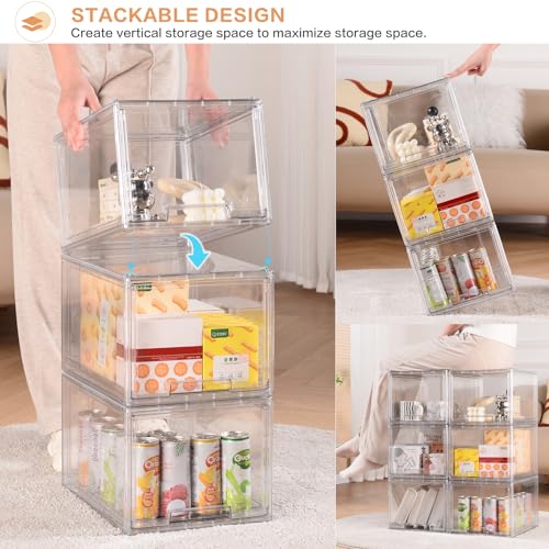 DILIBRA 2 Packs Large Stackable Storage Drawers, Plastic Clear - Image 7