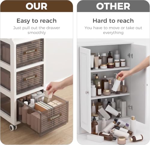 Bathroom Storage with Drawers, 7.87" Wide Slim Cabinet - Image 6