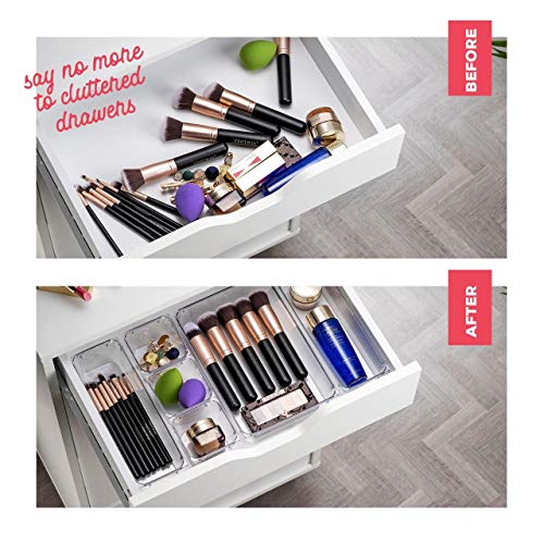 Seseno 25 PCS Clear Plastic Drawer Organizers Set, 4-Size - Image 4
