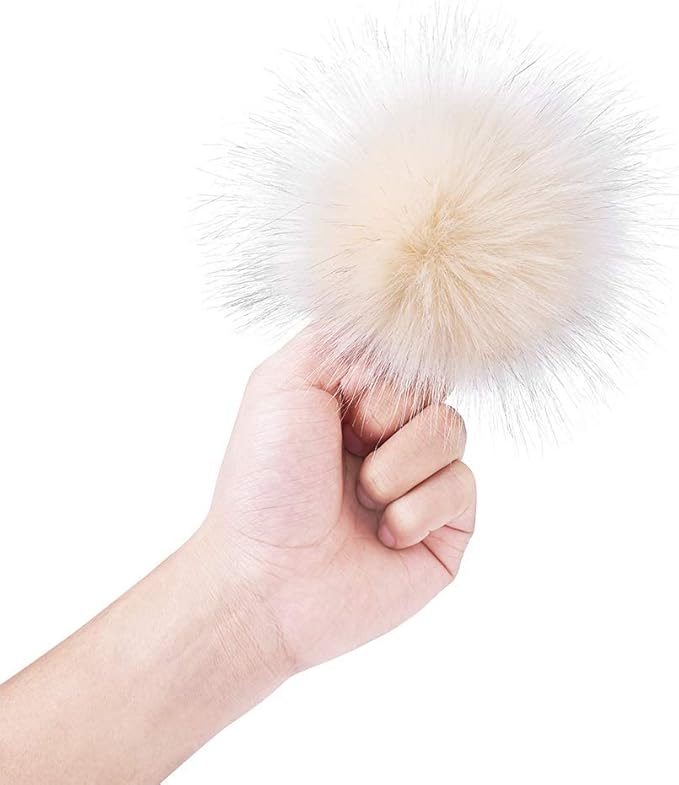 Beadthoven 24pcs 4 Inch Faux Fur Pompom Ball with Elastic Loop DIY Soft Fluffy Pom Pom for Hats Shoes Scarves Removable DIY Knitting Hat Accessories Crocheted Hats Bags Key Chains Mixed Color