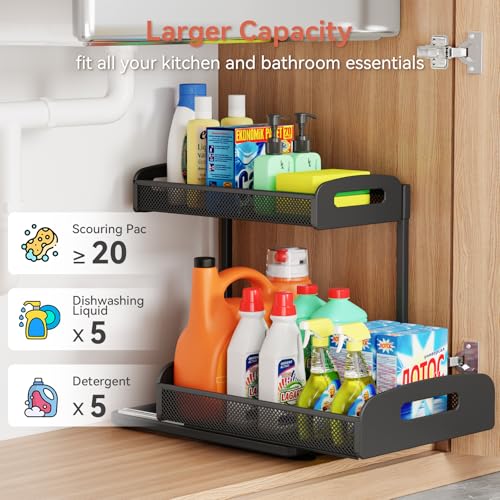 YASONIC 2 Pack Under Sink Organizer, 2 Tier Height A | All Products - Image 5