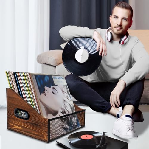 S&H Kaide Vinyl Record Storage, Rustic Record Holder - Image 3