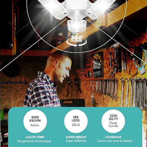 TRIBURST SHOPLIGHT PRO 360 LED Garage Lights - LED Light Bulb - Image 5