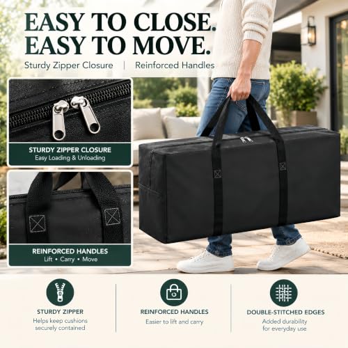 Outdoor Cushion Storage Bag, Extra Large Patio Cushion Bag - Image 7