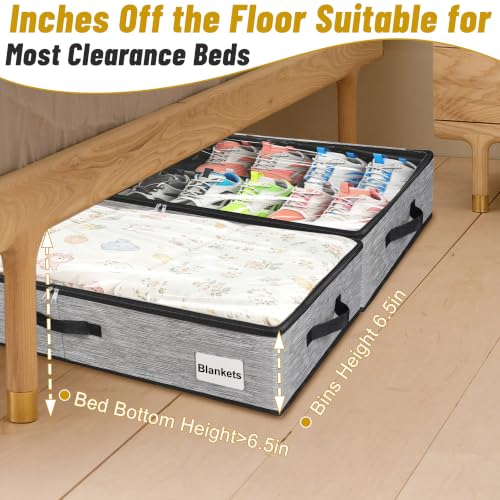 2 Pack Under Bed Storage Containers with Handles & Label Holder - Image 4