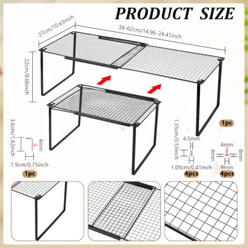 NBEADS Extendable Dense Mesh Metal Shelf, Black - Image 4