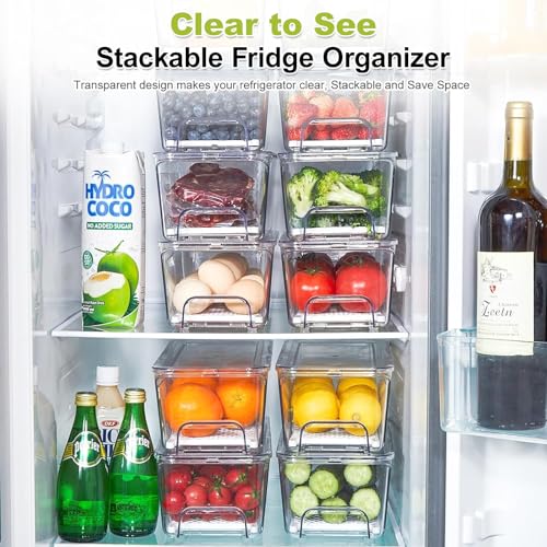 Pull-Out Fridge Organizer, 4-Pack Clear Refrigerator Storage Bins - Image 6