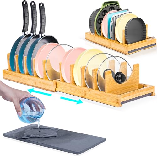 [Adjustable] Bamboo Pots and Pans Organizer Under Ca | All Products - Image 2