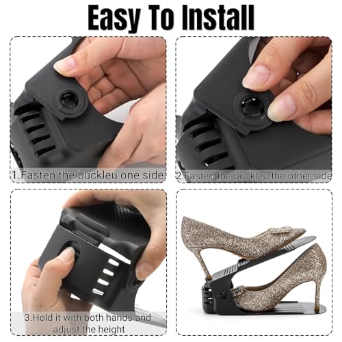 Noamus 24 Pack Shoe Slots Organizer, Adjustable 4 Levels Shoe - Image 4