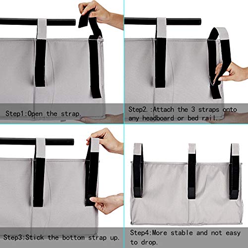 Bedside Caddy, Hanging Storage Bag Holder Beside Organizer with 8 - Image 5