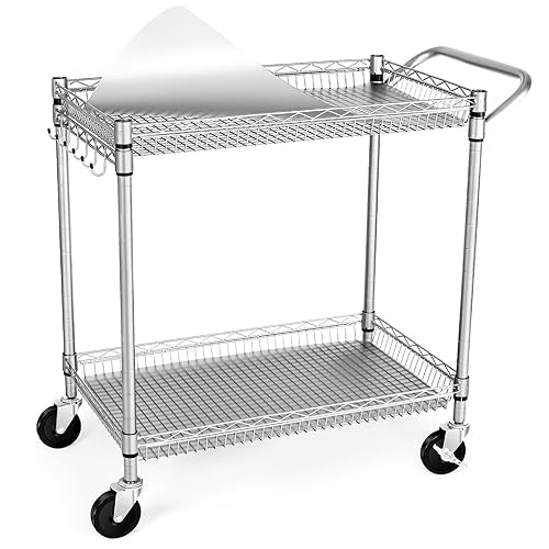 WDT Heavy Duty 2 Tier Rolling Cart, NSF Listed - Image 2