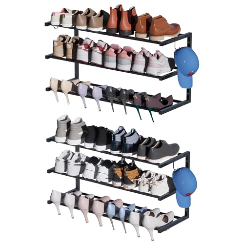 2 Pack Wall Mounted Shoe Rack, 3 Tier Hanging Shoe R | All Products - Image 2