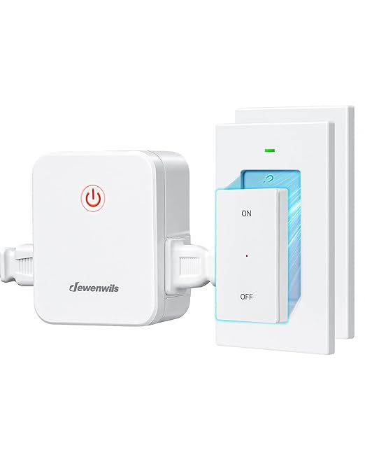 DEWENWILS Remote Control Outlet, Wireless Wall Light Switch with 2 Side Outlets, No Wiring Remote Outlet Switch for Lamps, Fans, Household Appliance, 100FT Range, ETL Listed(2 Switches and 1 Outlet)