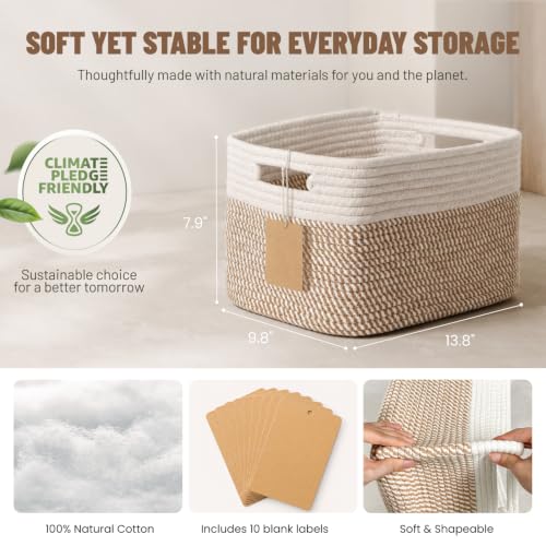 5 Pack Woven Storage Baskets, Decorative Storage Bin | Home Organizati - Image 4