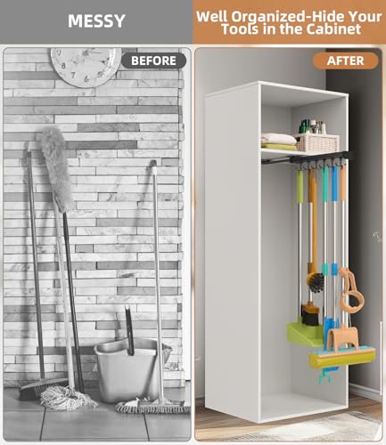 Pull Out Broom Holder With Adjustable Double Row Sliding - Image 4