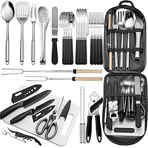 Portable Camping Kitchen Utensil Set-27 Piece Cookware - Image 2