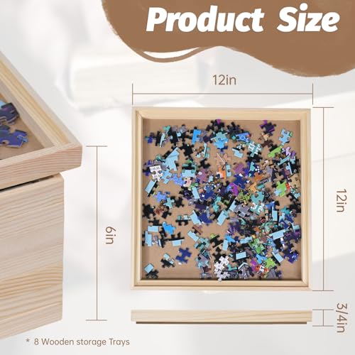 8 Pcs Jigsaw Puzzle Sorting Trays Stackable - 12inch x 12inch - Image 4