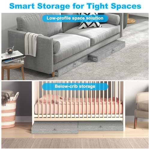 Under Bed Storage Container Bins 2 Pack, 4.5 Inch Slim Low - Image 6
