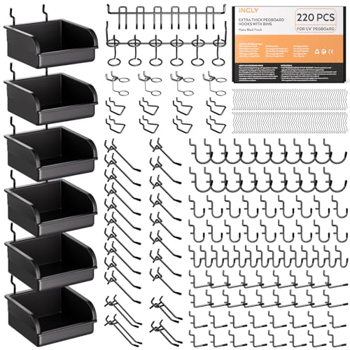 INCLY 220PCS Pegboard Accessories Organizer Kit for 1/4 - Image 2