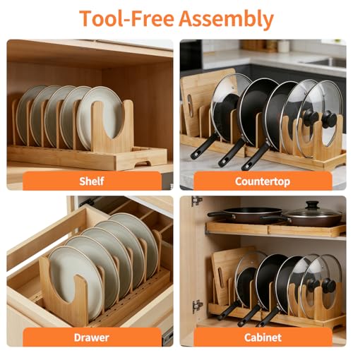 Bamboo Pots and Pans Organizer under Cabinet - Image 7