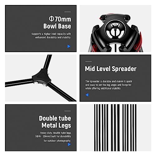 NEEWER 79"/200cm Video Tripod, Heavy Duty Aluminum Alloy Camera - Image 4