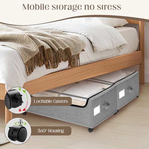 Under Bed Storage with Wheels, 2 Pack Under Bed Storage - Image 4