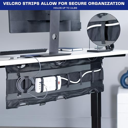 VIVO Black Screw-on 36 in Mesh Net Cable Management Holder - Image 5