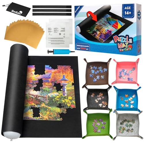 Puzzle Mat Roll Up to 2000 Pieces - 51"x 34" Extra | Home Organization - Image 2