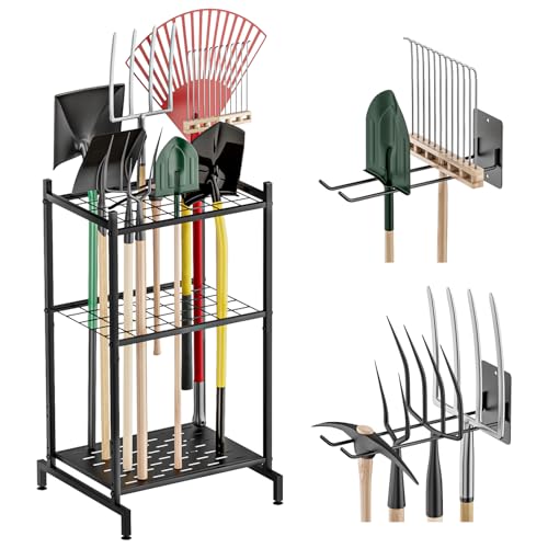 Garden Tool Organizer with 2 Pack Wall Mounted Racks - Image 2