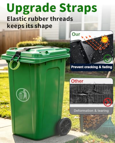 Trash Can Lock Raccoon Proof, Adjustable Straps with Metal - Image 6