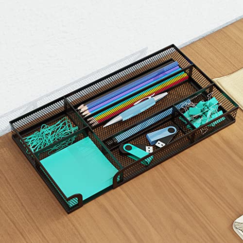 Desk Drawer Organizer, Small Metal Mesh Drawer Organizer Tray, Office Pencil Drawer Organizer Accessories for Desktop, Bathroom, Kitchen, Makeup, Vanity - Image 7