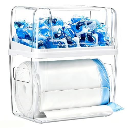 Trash Bag Dispenser with Laundry Pod Storage, Clear Under - Image 2