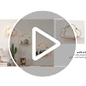 Golden Cloud Shape Floating Shelves with LED Lights Wall - Image 8