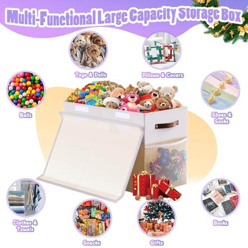 Large Toy Storage Box with Lid & Dividers, Kids Toy Chest - Image 4