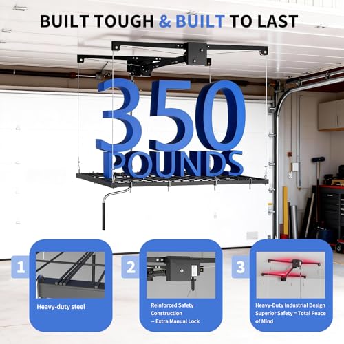 Ceiling Storage Rack, Overhead Garage Lifting Storage Rack - Image 5