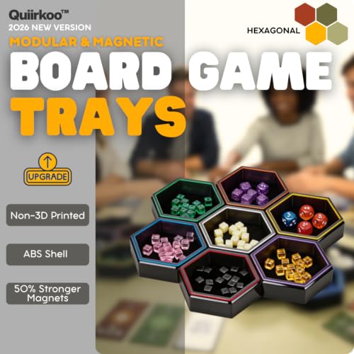 Magnetic Hex Board Game Trays, Modular Stackable Token Dice Trays - Image 3
