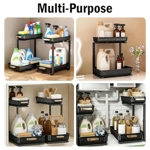 ARSTPEOE Under Sink Organizer - 2 Packs Multi-Purpose Pull-Out - Image 4