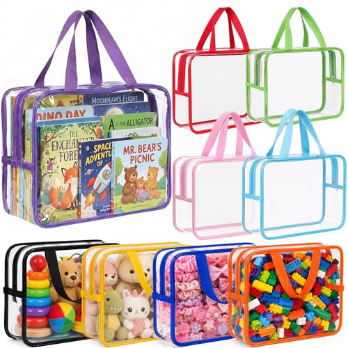 9 Pack Large Clear Toy Storage Bags Waterproof PVC Zipper Pouches - Image 2