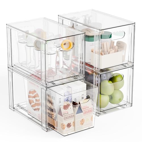 4 Pack Large Stackable Storage Drawers,11″Deep Under - Image 2