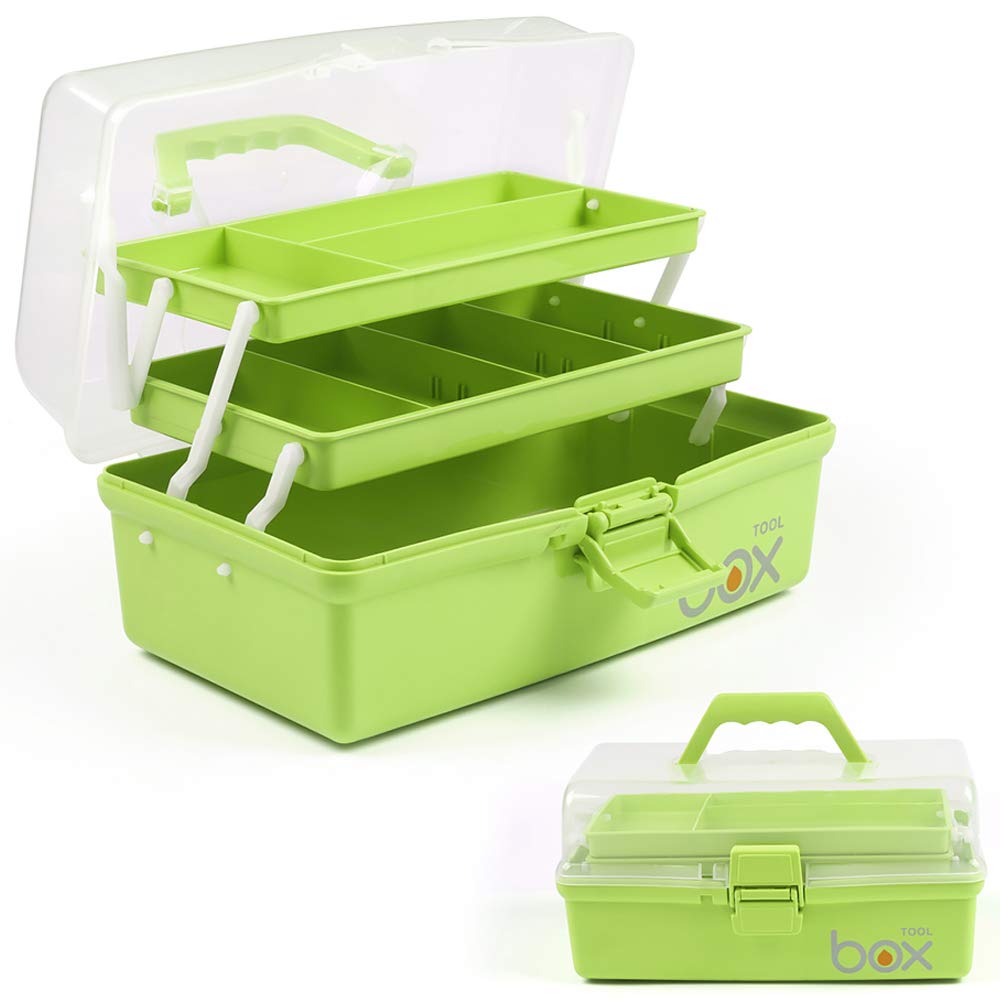 TERGOO 12in 3-Layer Plastic Craft Organizers and Storage - Image 1