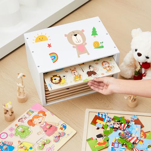 2 Pack 12 Tier Jigsaw Puzzle Organizer Racks, 24 Total Slots - Image 6