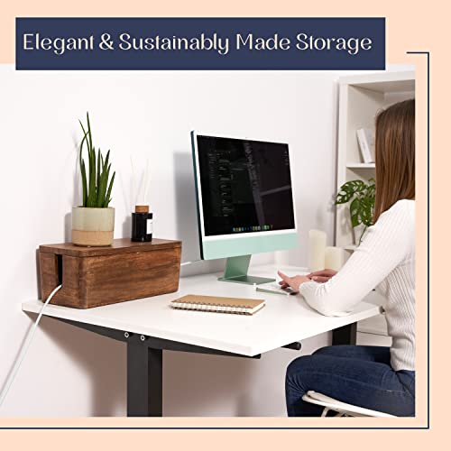 Large Cable Management Box, Wood Wire Organizer & Po | Cable Managemen - Image 5