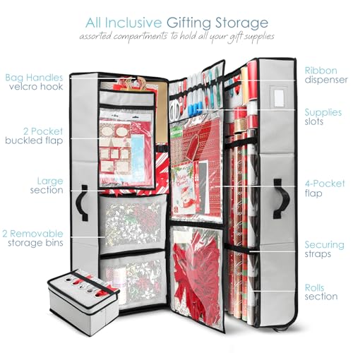 Hearth & Harbor Wrapping Paper Storage Container | Home Organization - Image 5