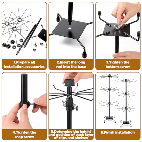 3 Tier 28.3 x 11.8 Inch Rotating Display Stand, Earring Display - Image 3
