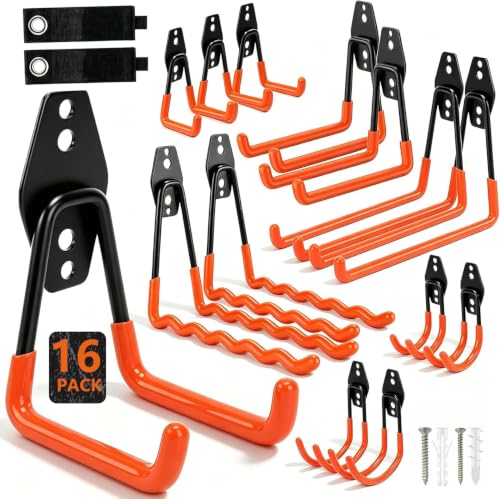16 Pack Heavy Duty Garage Hooks, Wall Hanger Hook for Hook - Image 2