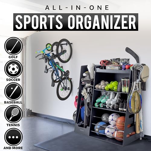 GoSports Premium Wooden Sports Equipment Organizer | Home Organization - Image 3